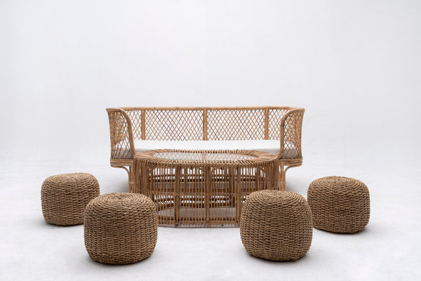Large Cane Lounge Set